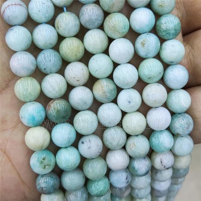 Natural Amazonite Beads Green B-Grade Smooth Round