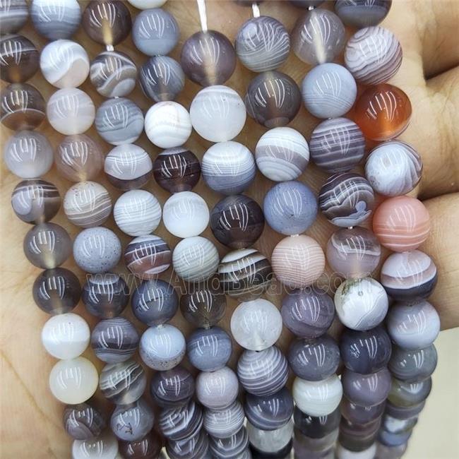 Natural Botswana Agate Beads Smooth Round