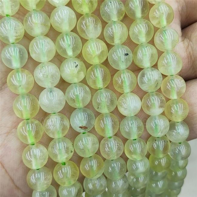 Natural Olive Prehnite Beads A-Grade Smooth Round