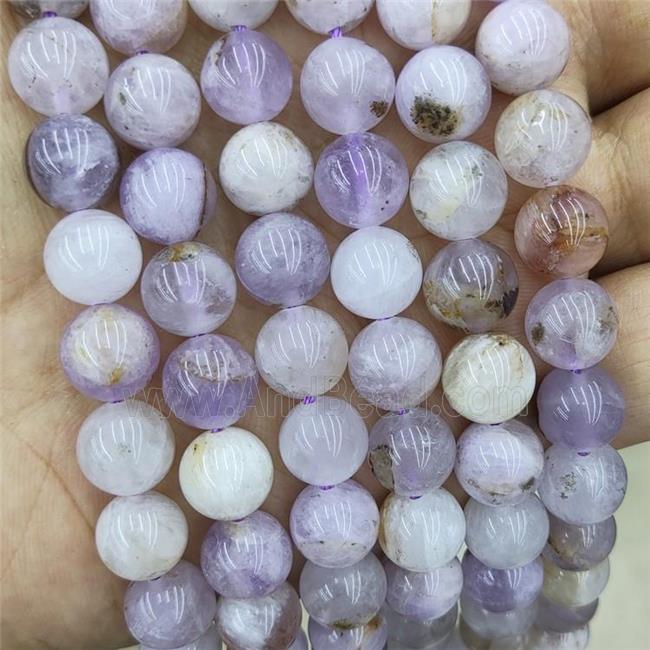 Natural Purple Chalcedony Beads B-Grade Smooth Round