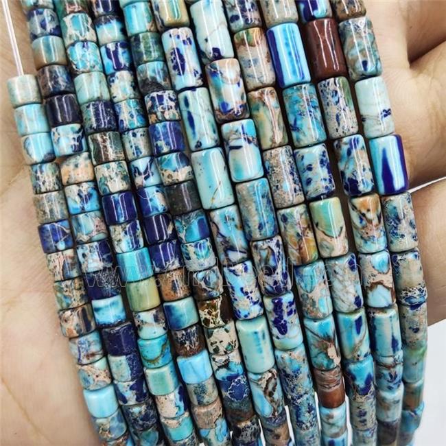 Imperial Jasper Tube Beads Blue
