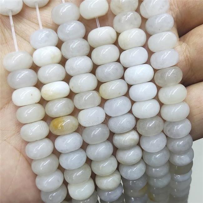 Aventurine Beads White Smooth Rondelle