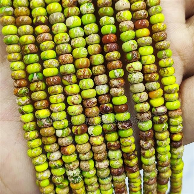 Olive Imperial Jasper Beads Smooth Rondelle