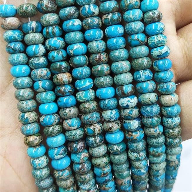 Blue Imperial Jasper Beads Smooth Rondelle