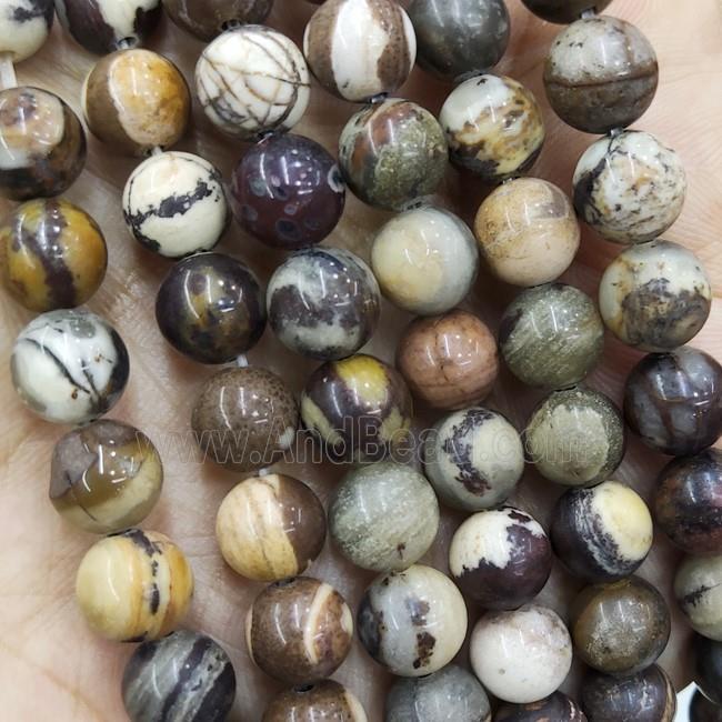 Zebra Jasper Beads Smooth Round