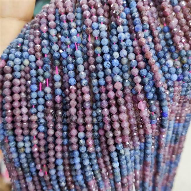 Natural Ruby Sapphire Beads Faceted Round