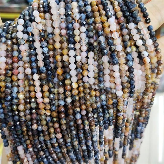Natural Pietersite Jasper Beads Multicolor Faceted Round
