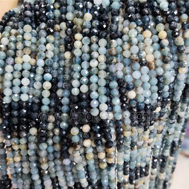 Natural Tourmaline Beads Blue Faceted Round
