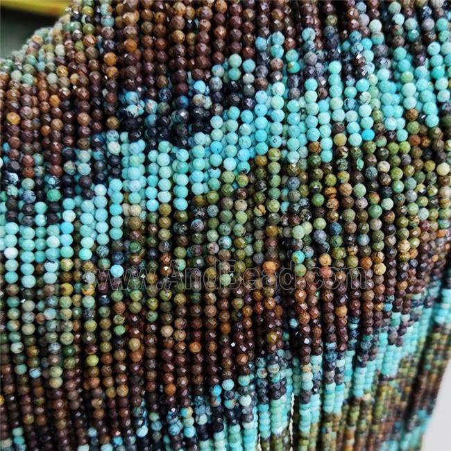 Natural Turquoise Beads Multicolor Faceted Round