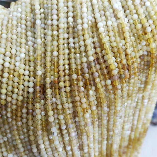 Natural Yellow Opal Beads Faceted Round B-Grade