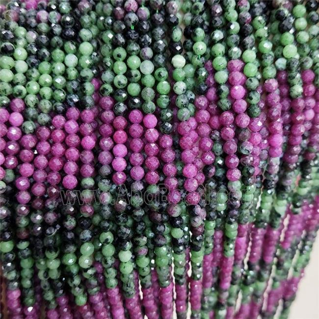 Natural Ruby Zoisite Beads Faceted Round