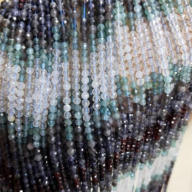 Natural Gemstone Beads Mixed Faceted Round