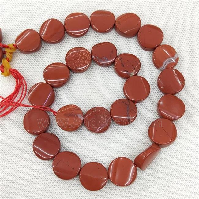 Natural Red Jasper Coin Beads Twist
