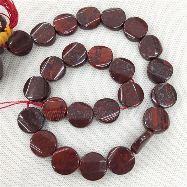 Natural Poppy Jasper Coin Beads Twist