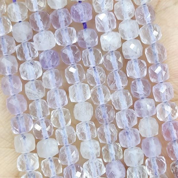 Natural Amethyst Beads Lt.purple Faceted Cube