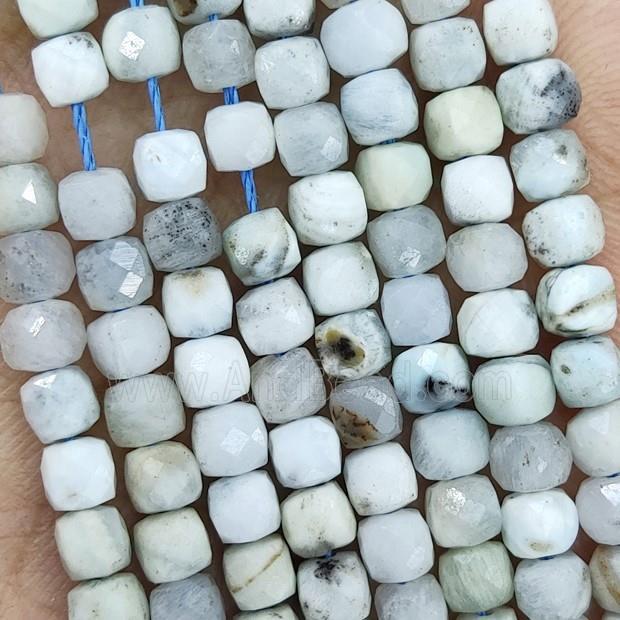 Natural Hemimorphite Beads Lt.blue Faceted Cube