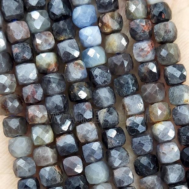 Natural Sapphire Beads B-Grade Faceted Cube