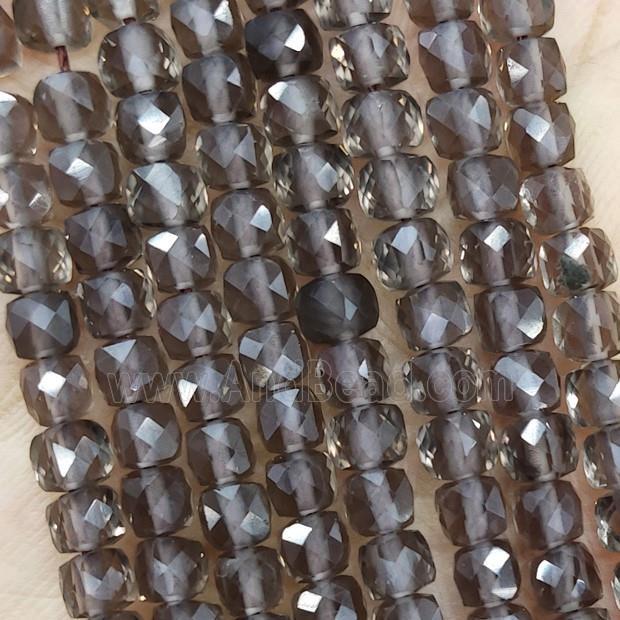 Smoky Quartz Beads Faceted Cube