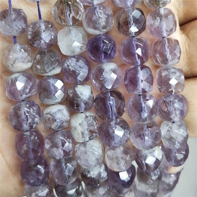 Natural Amethyst Beads Lt.purple Faceted Cube