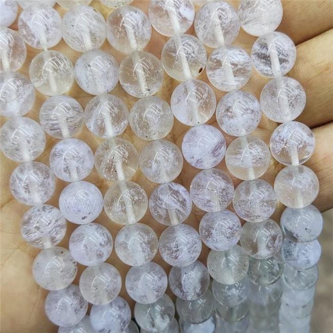 Synthetic Quartz Beads Lt.purple Smooth Round