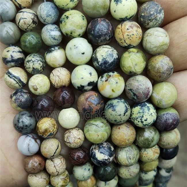 Yellow Turquoise Beads Smooth Round