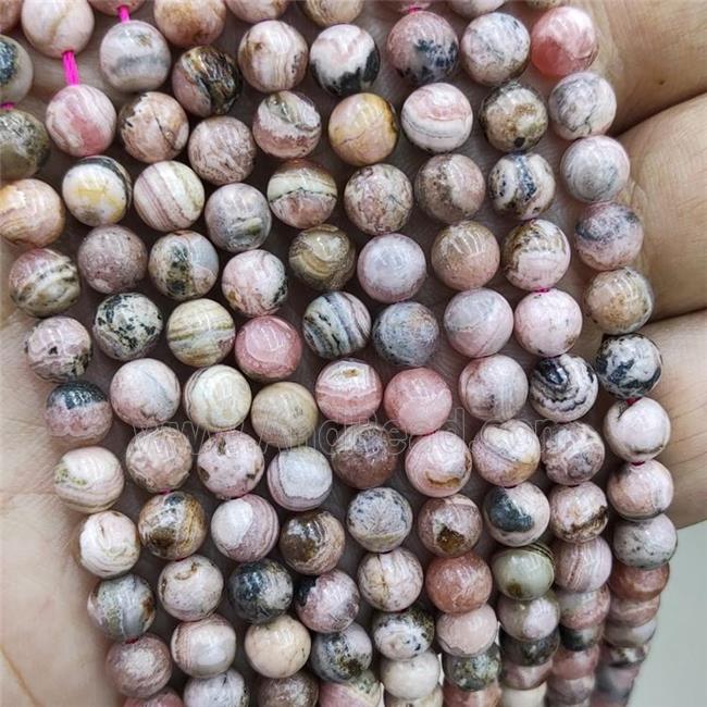 Natural Rhodochrosite Beads Pink C-Grade Smooth Round