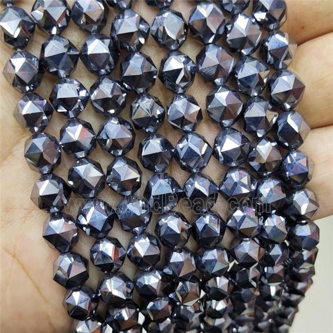 Natural Terahertz Stone Beads Cutted Round