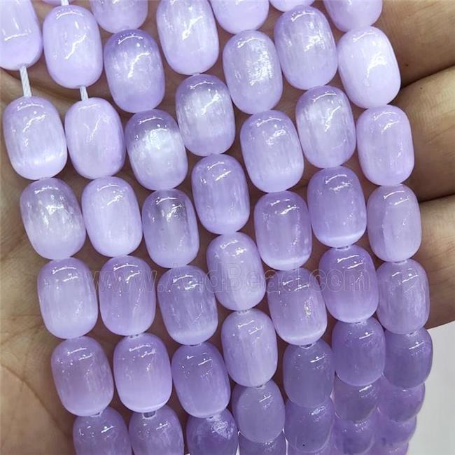 Purple Selenite Barrel Beads