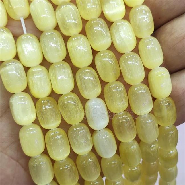 Yellow Selenite Barrel Beads