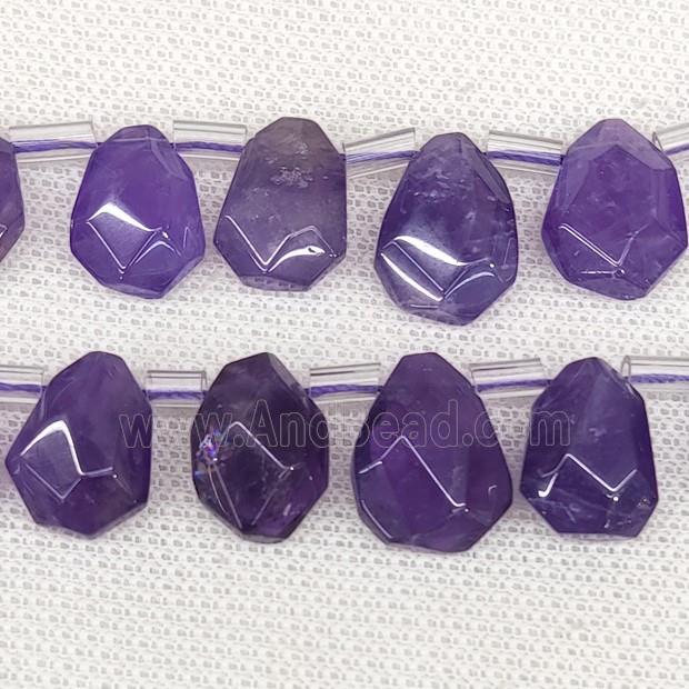 Natural Amethyst Teardrop Beads Faceted Topdrilled