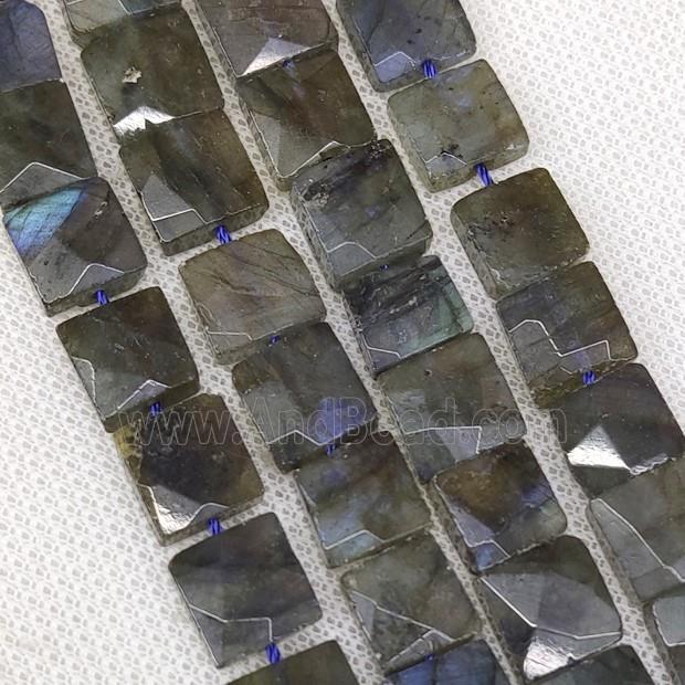 Natural Labradorite Beads Faceted Square