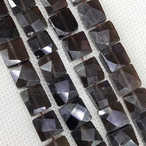 Natural Smoky Quartz Beads Faceted Square
