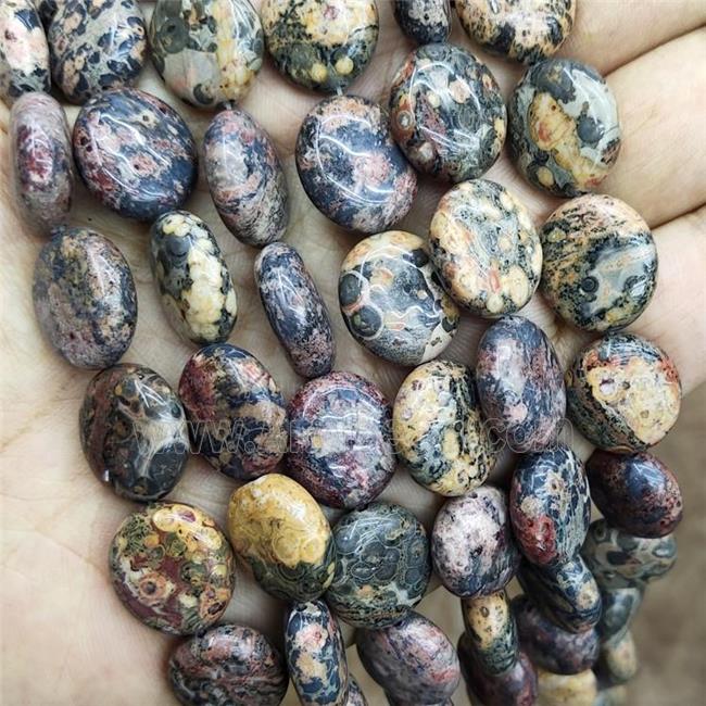 LeopardSkin Jasper Oval Beads Multicolor
