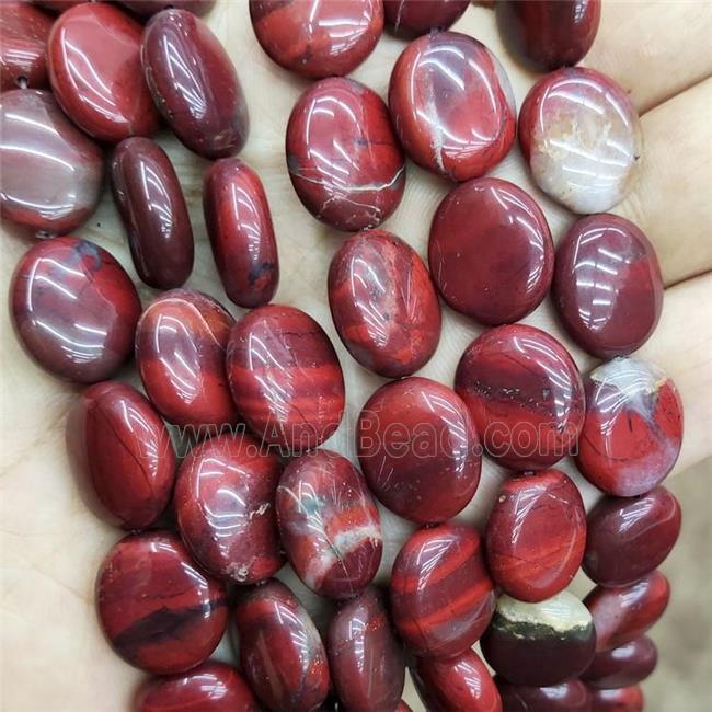 Natural Poppy Jasper Oval Beads
