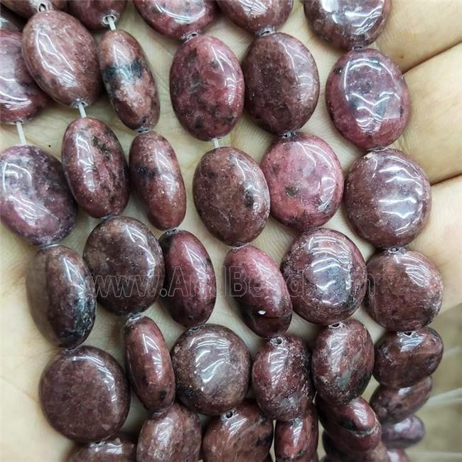 Natural Chinese Rhodonite Oval Beads Red