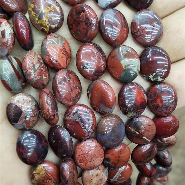 Natural Poppy Jasper Oval Beads B-Grade