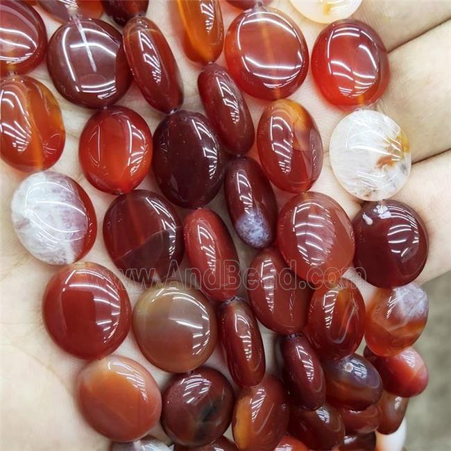 Natural Red Carnelian Agate Oval Beads