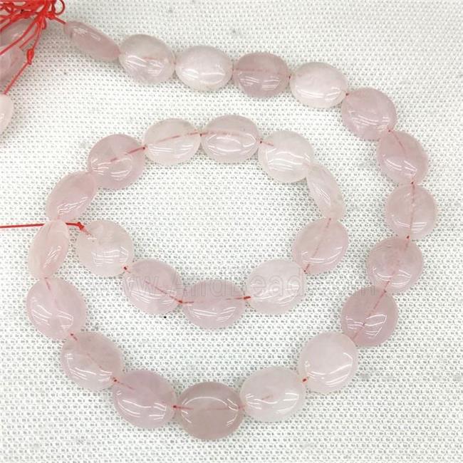 Natural Pink Rose Quartz Oval Beads
