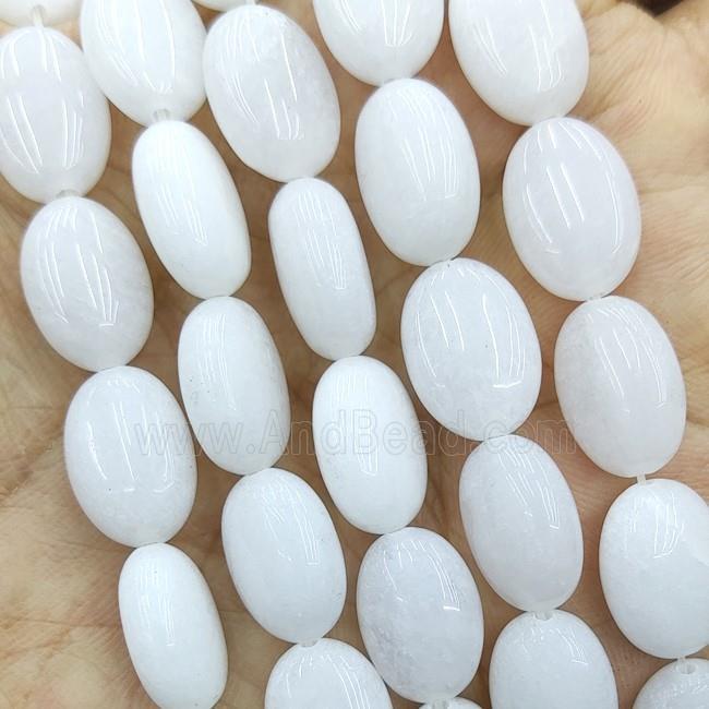 White Jade Oval Beads