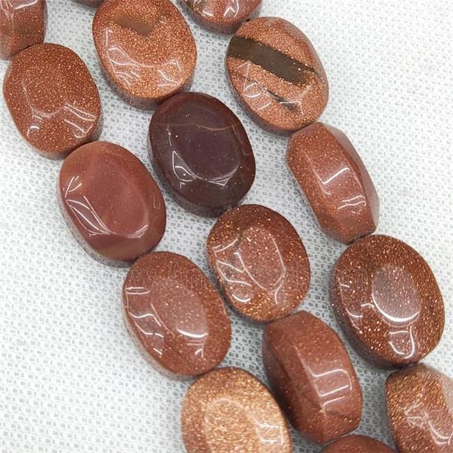 Golden Sandstone Oval Beads