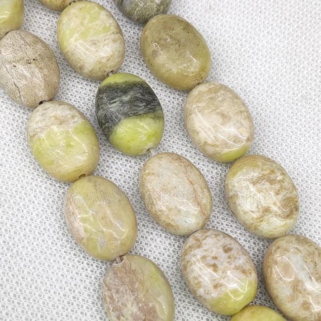 Natural Lemon Jade Oval Beads Green