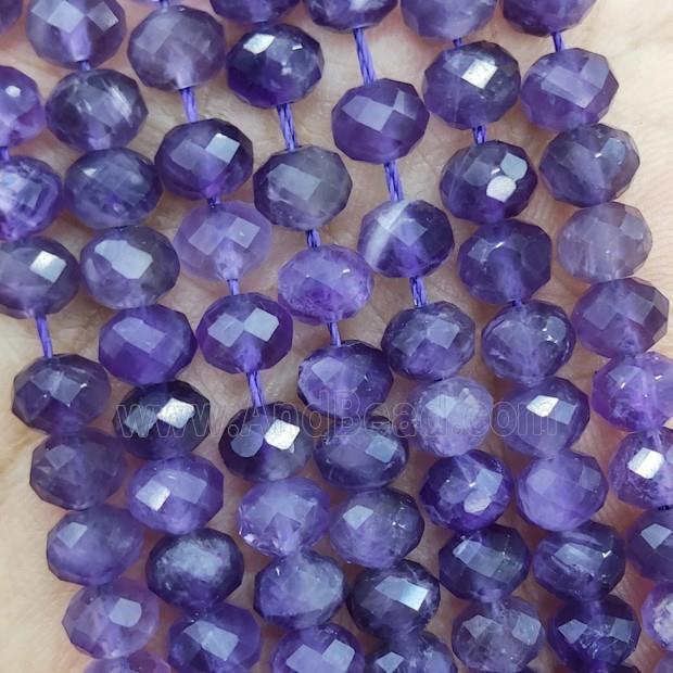 Natural Purple Amethyst Beads Faceted Rondelle