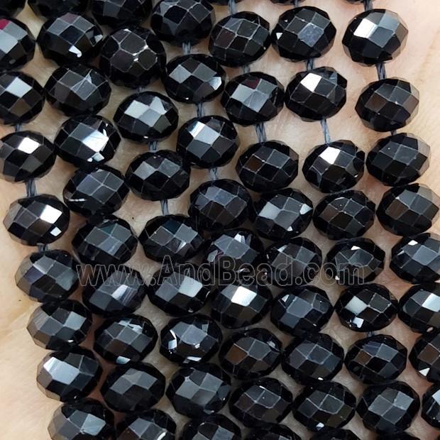 Natural Black Spinel Beads Faceted Rondelle