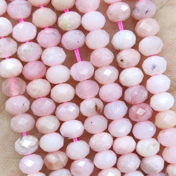 Natural Pink Opal Beads A-Grade Faceted Rondelle