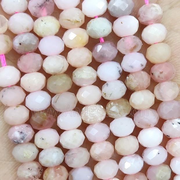 Natural Pink Opal Beads Faceted Rondelle