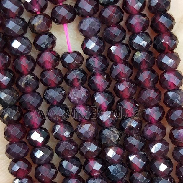 Natural Garnet Beads Fuchsia Rondelle