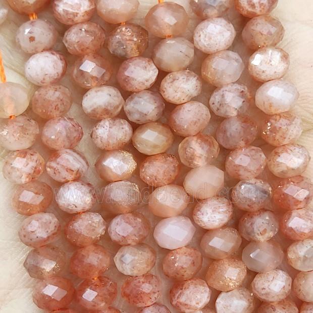 Natural Orange Sunstone Beads Faceted Rondelle