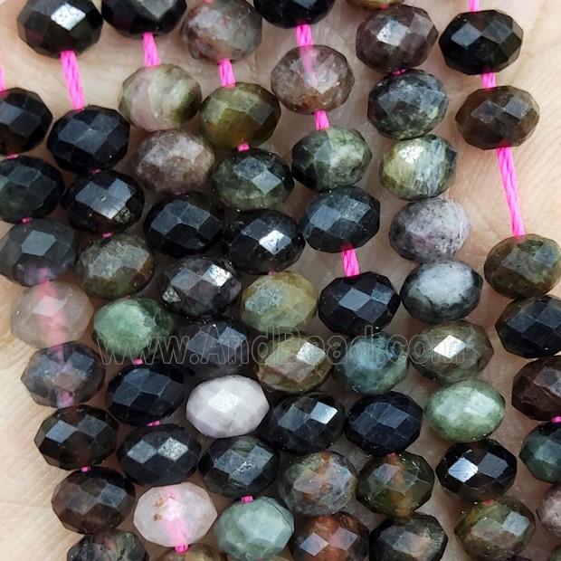 Natural Green Tourmaline Beads Faceted Rondelle