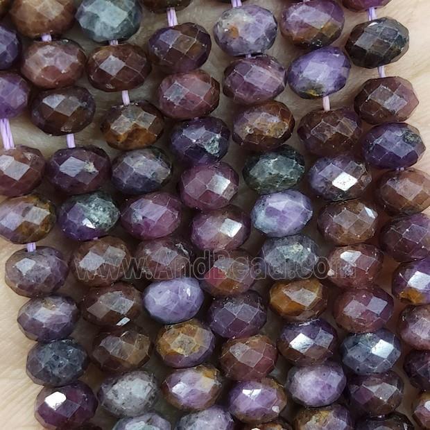 Natural Purple Ruby Beads Faceted Rondelle