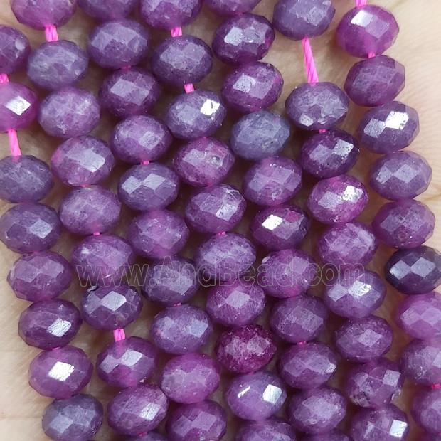 Natural Ruby Beads Faceted Rondelle